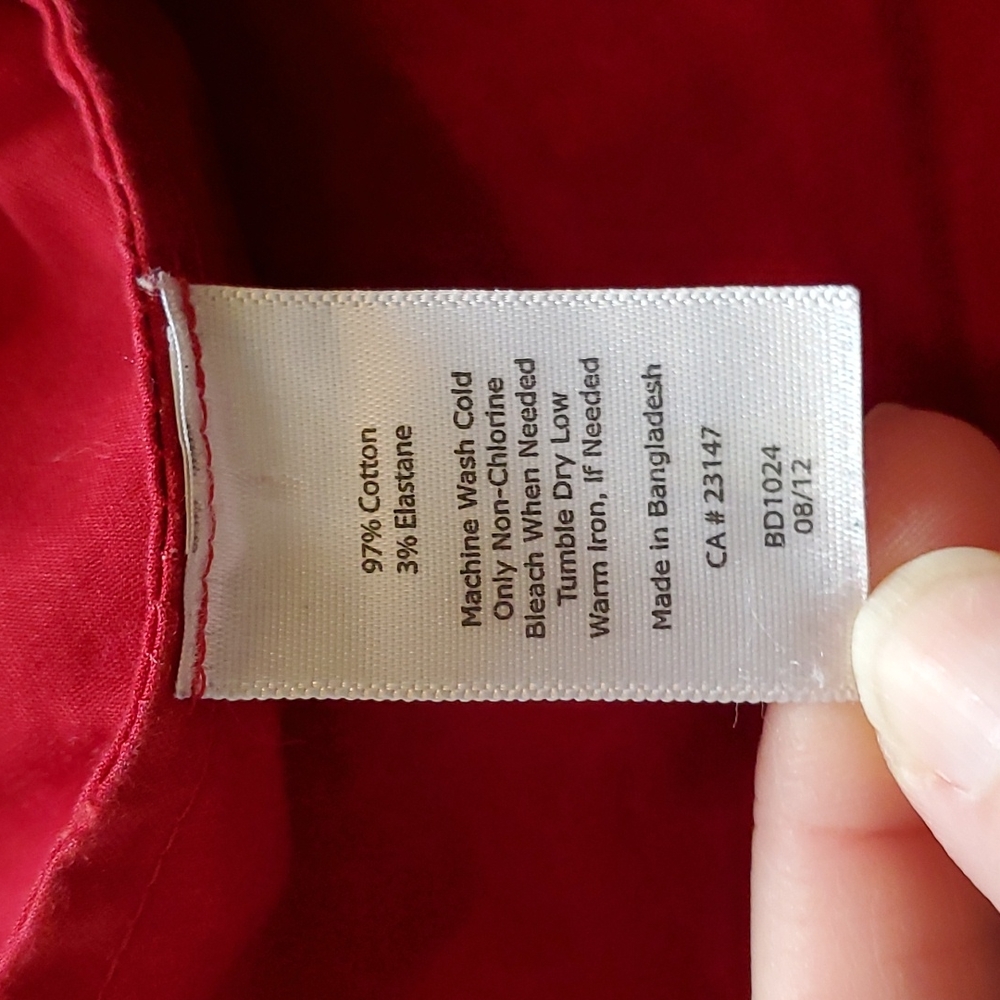 Talbots Red And White Button Down - image 8